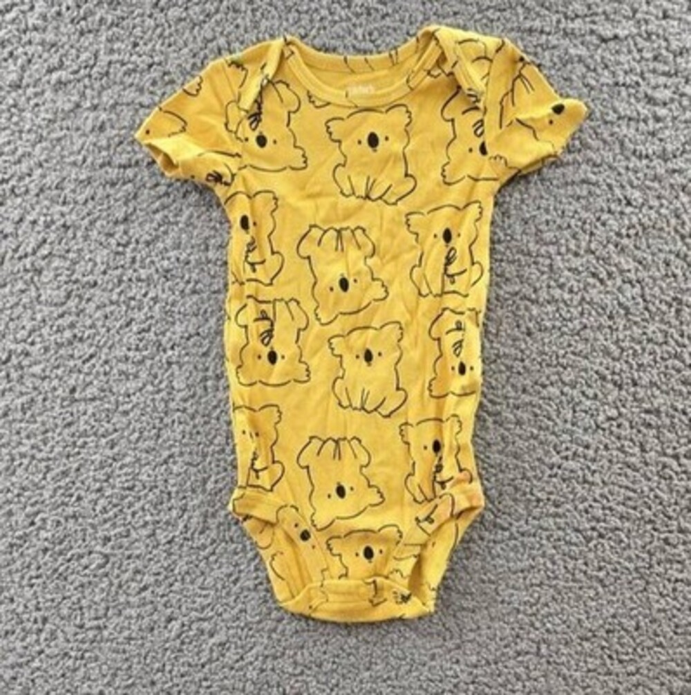 Carter's Short-Sleeve Koala Print Bodysuits Unisex Baby 9 Months Mustard Yellow